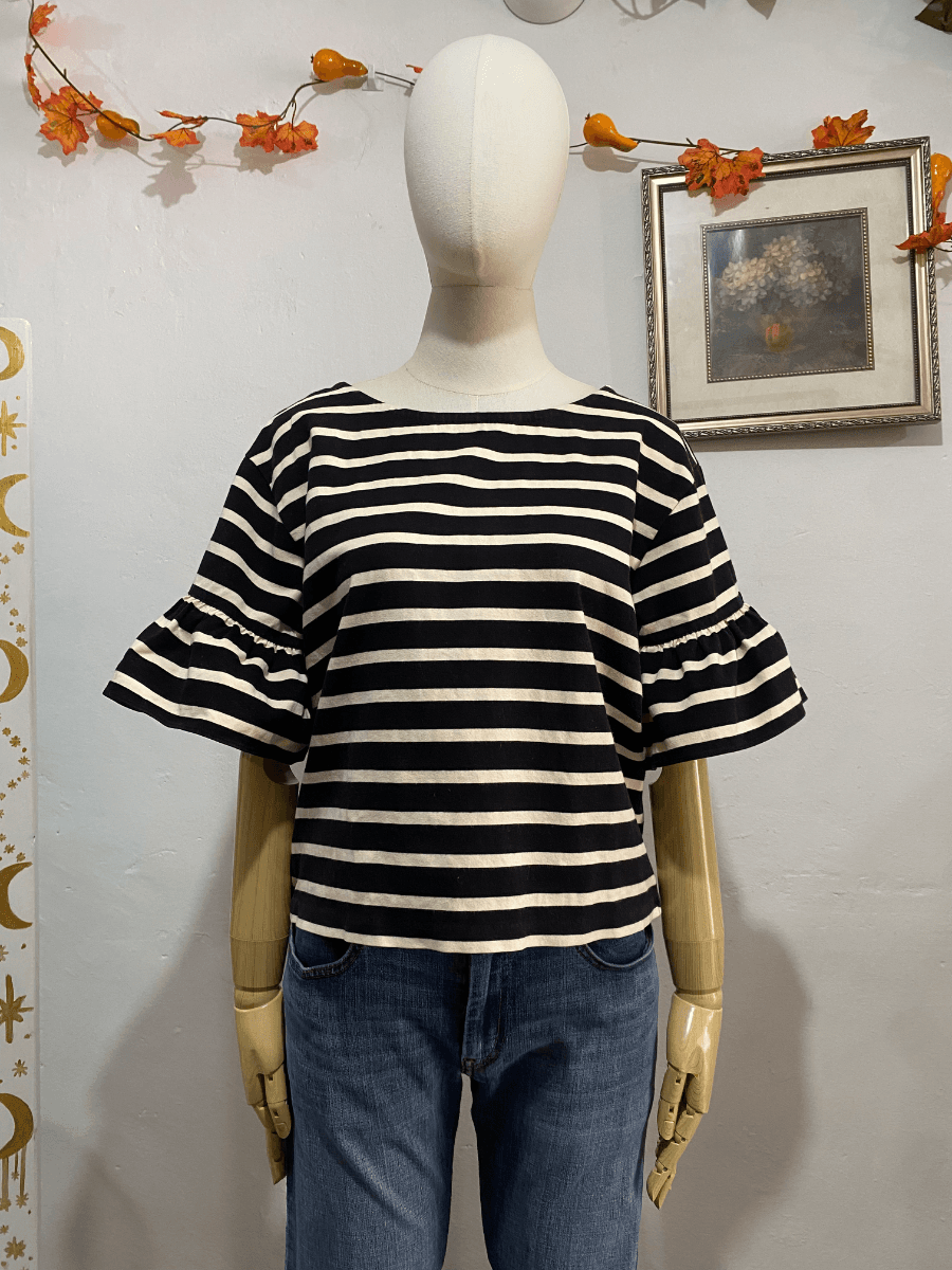 Blusa a rayas negro y blanco