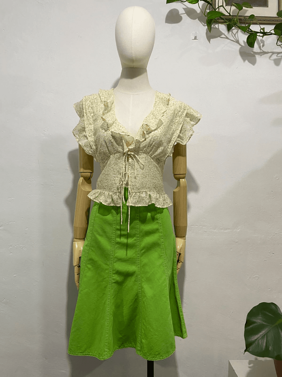Falda acampanada verde