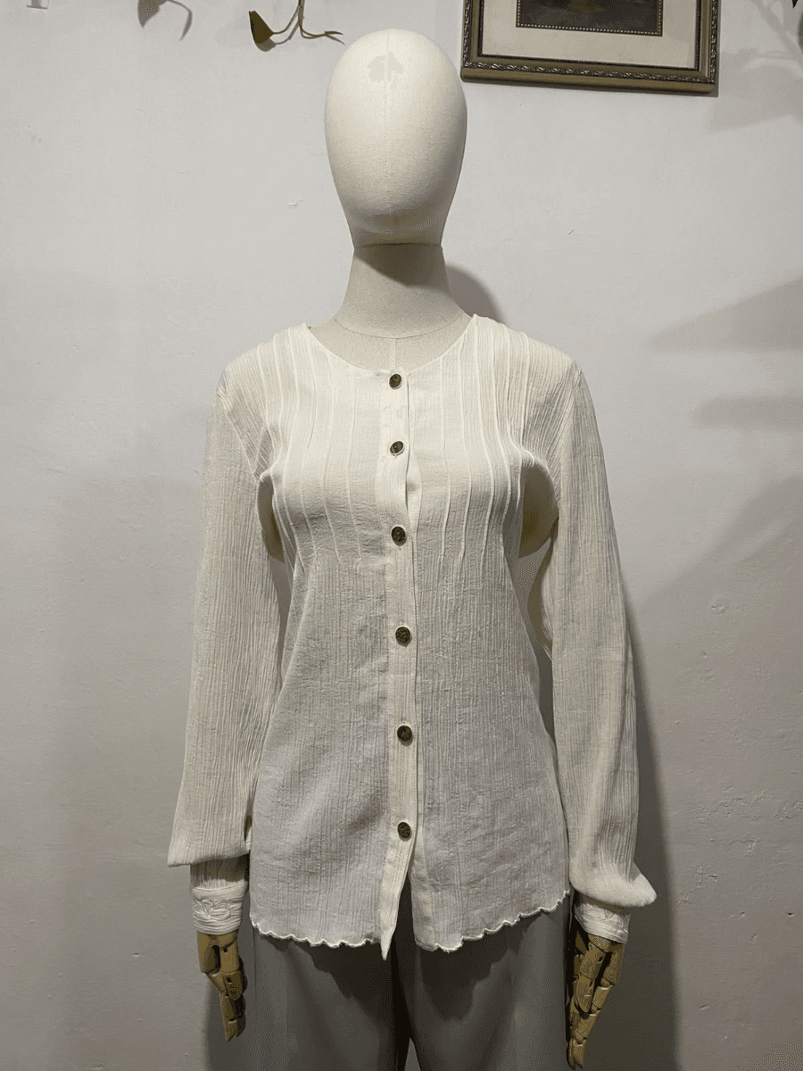 Blusa manga larga color marfil