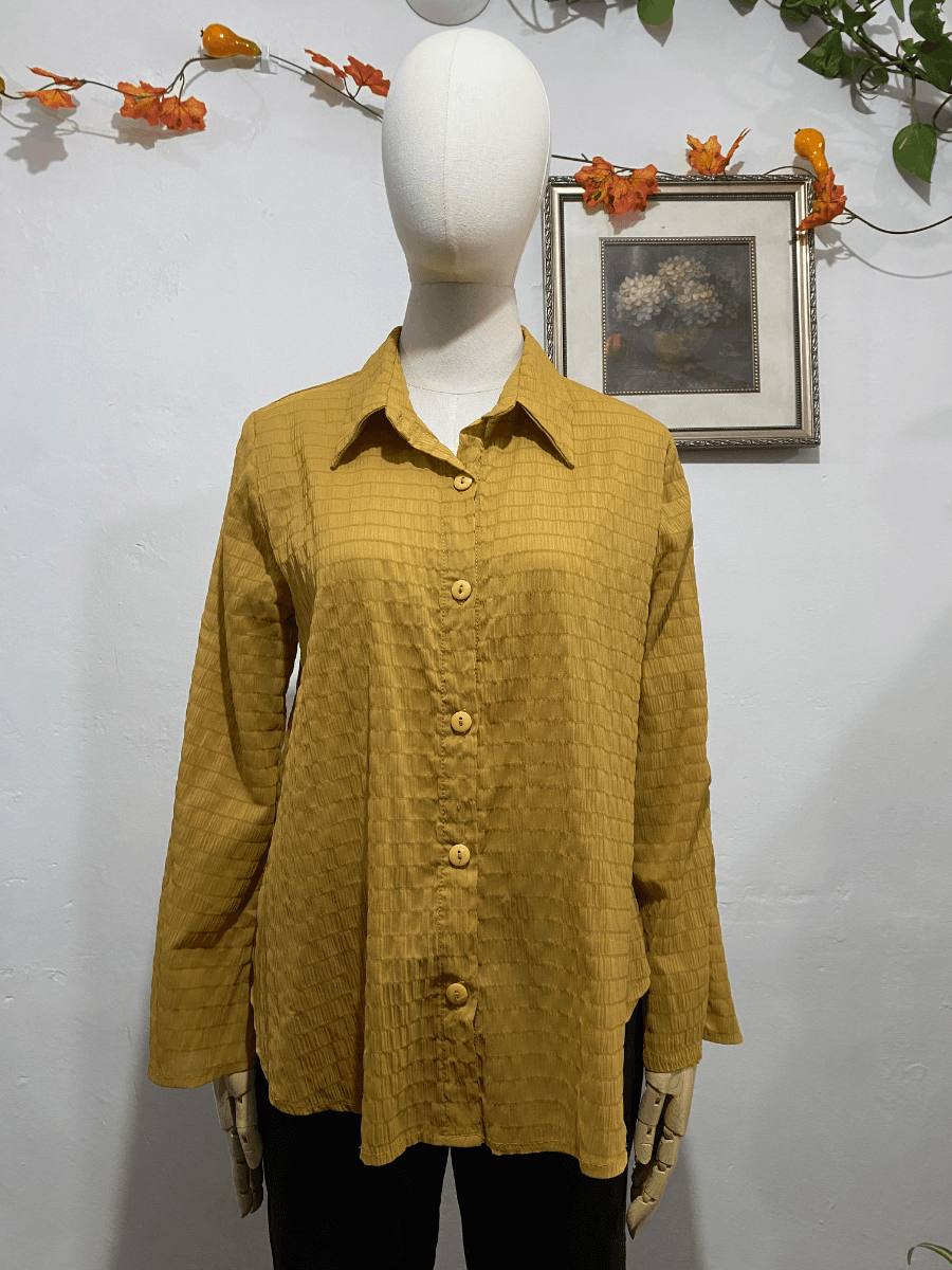 Blusa camisera mostaza