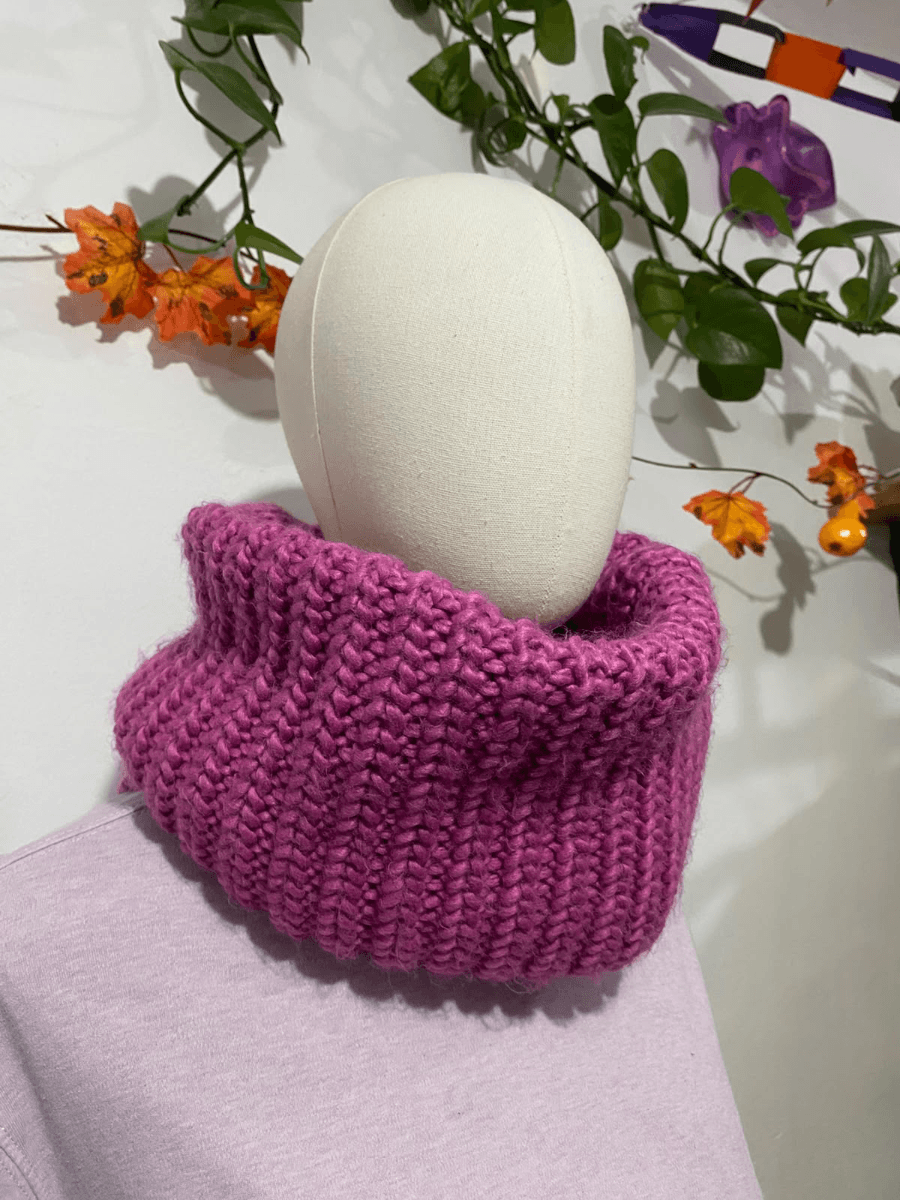 Cuello bufanda rosa · Rosa magenta