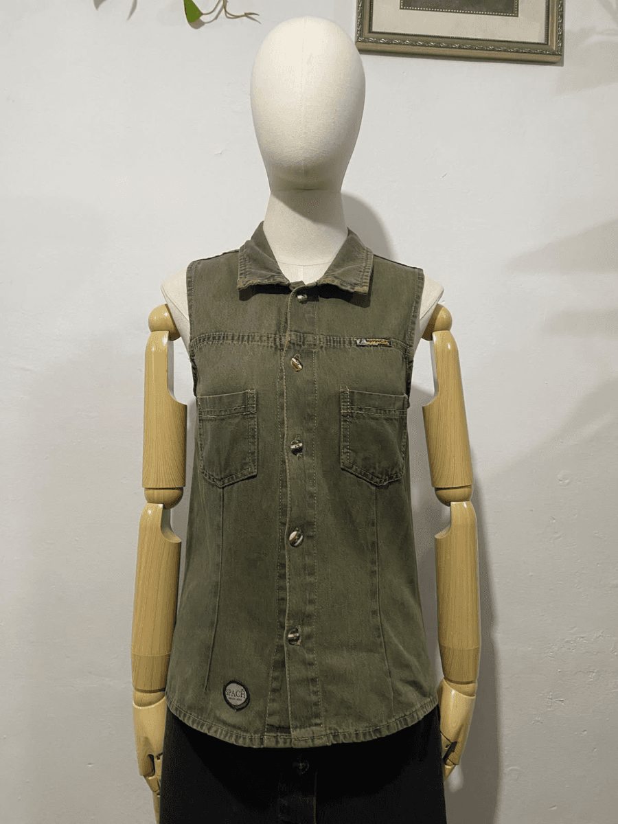 Chaleco de mezclilla verde militar