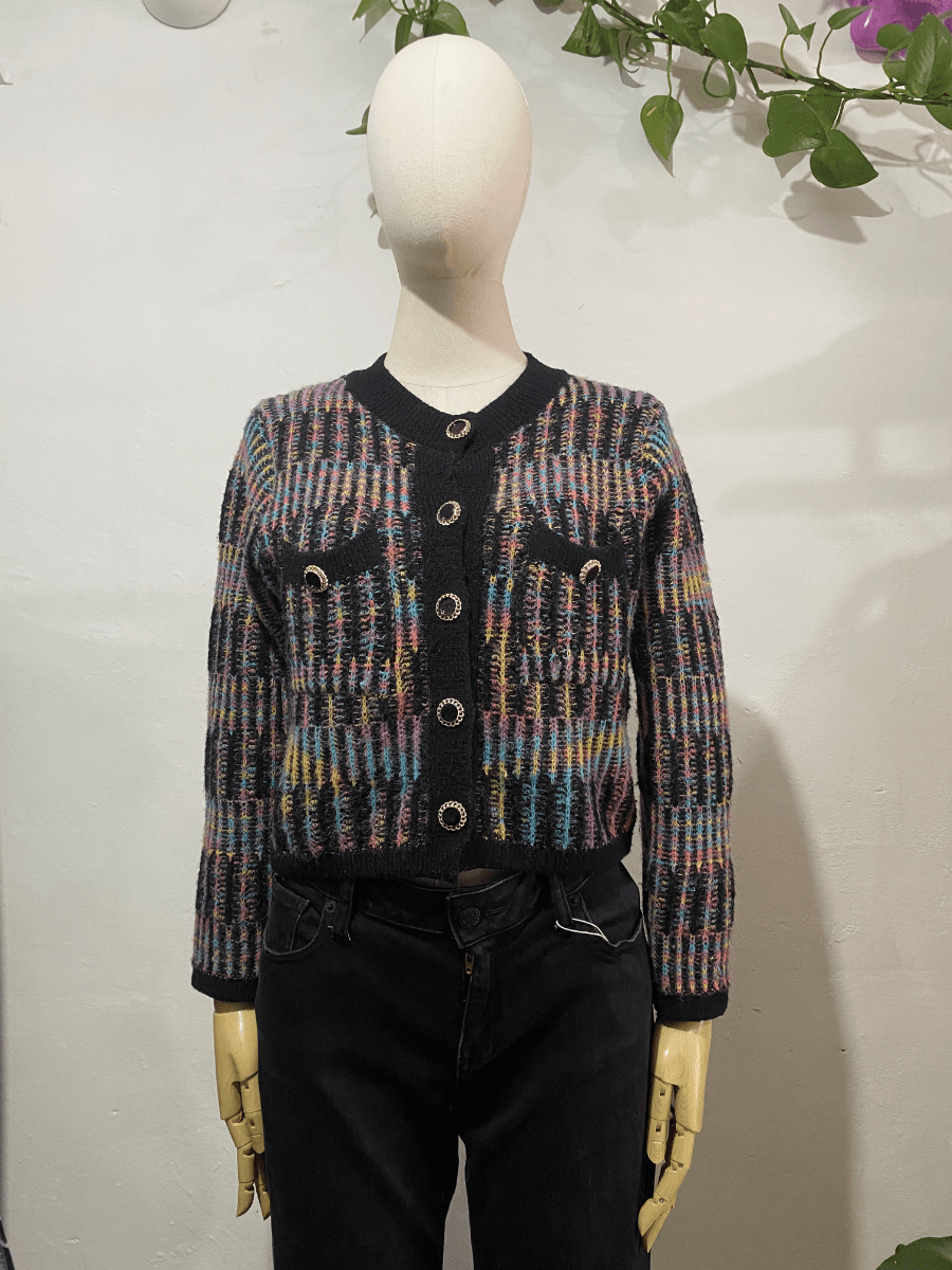 Cardigan de punto multicolor