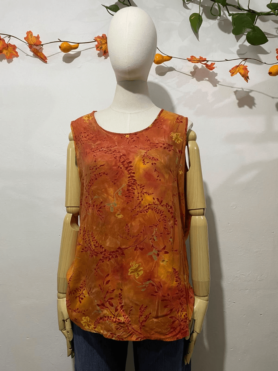 Blusa estampado flores · Naranja