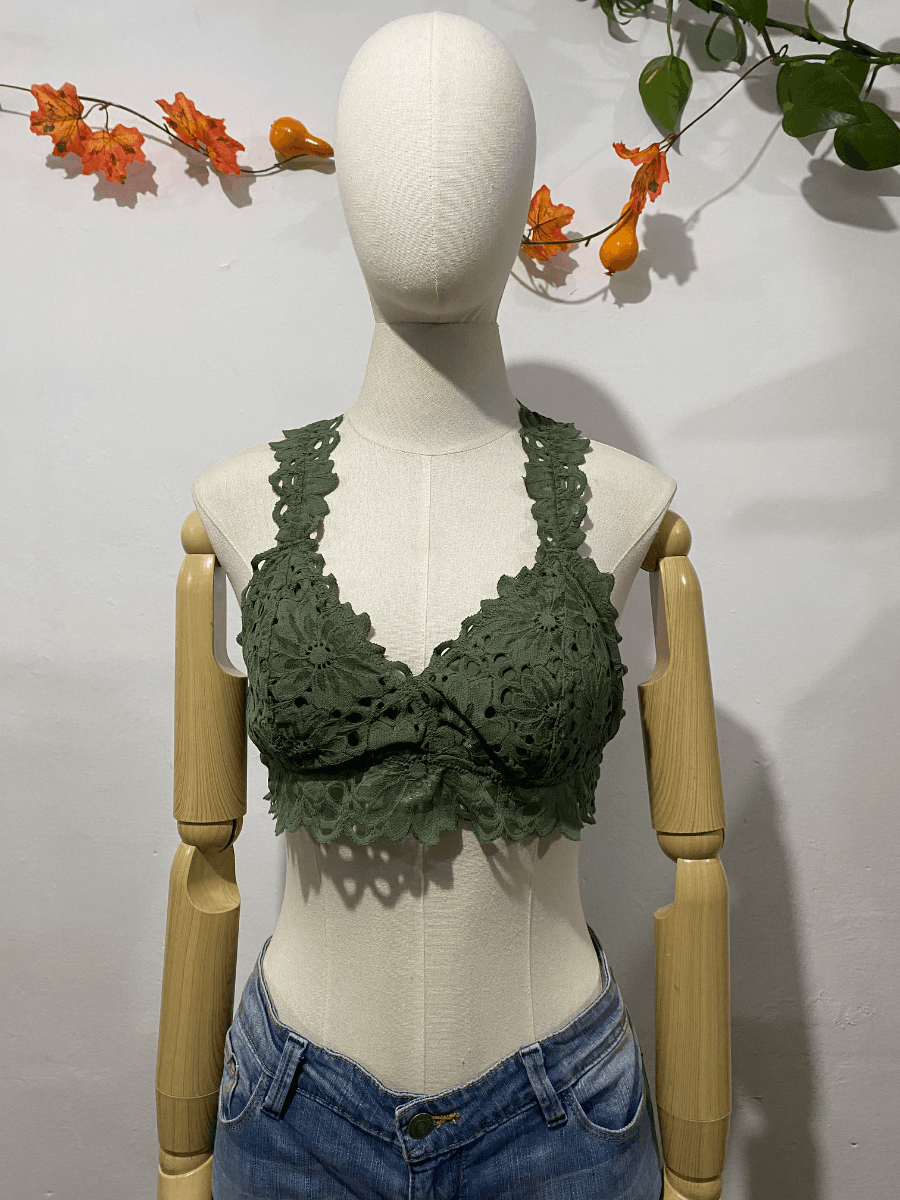 Bralett verde de encaje · Verde militar