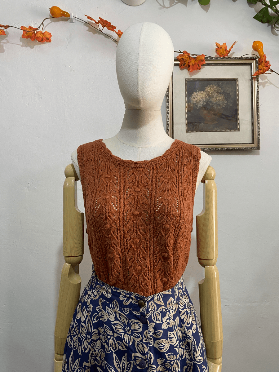 Chaleco de punto terracota · Naranja terracota